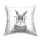 Stupell Industries Smiling Bunny Rabbit Pink Glasses Animal Throw Pillow, 18" x 18"